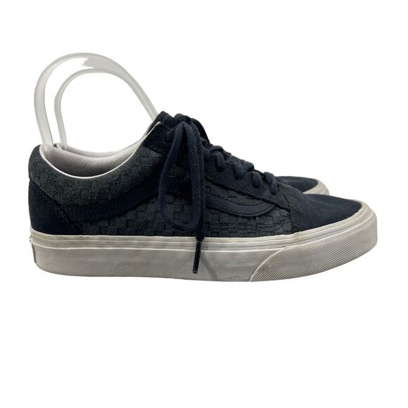 Vans Old Skool Skate Shoe Womens 6.5 Chalkboard Gray Weave Woven Suede Sneaker - Picture 1 of 11